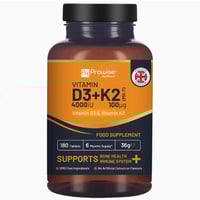 Image 1 of Vitamin D3 4000IU & K2 MK7 100μg Vegetarian Tablets 180