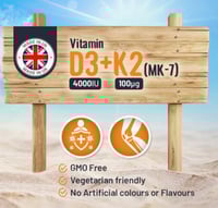 Image 3 of Vitamin D3 4000IU & K2 MK7 100μg Vegetarian Tablets 180