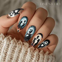 Image 1 of FLAMIN JACK & SALLY HALLOWEEN NAIL DECALS 