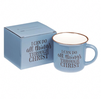 Image 3 of BLUE “I CAN DO ALL THINGS THROUGH CHRIST" MUG