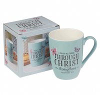 Image 3 of BLUE “THROUGH CHRIST”  PHIL 4:13 MUG 