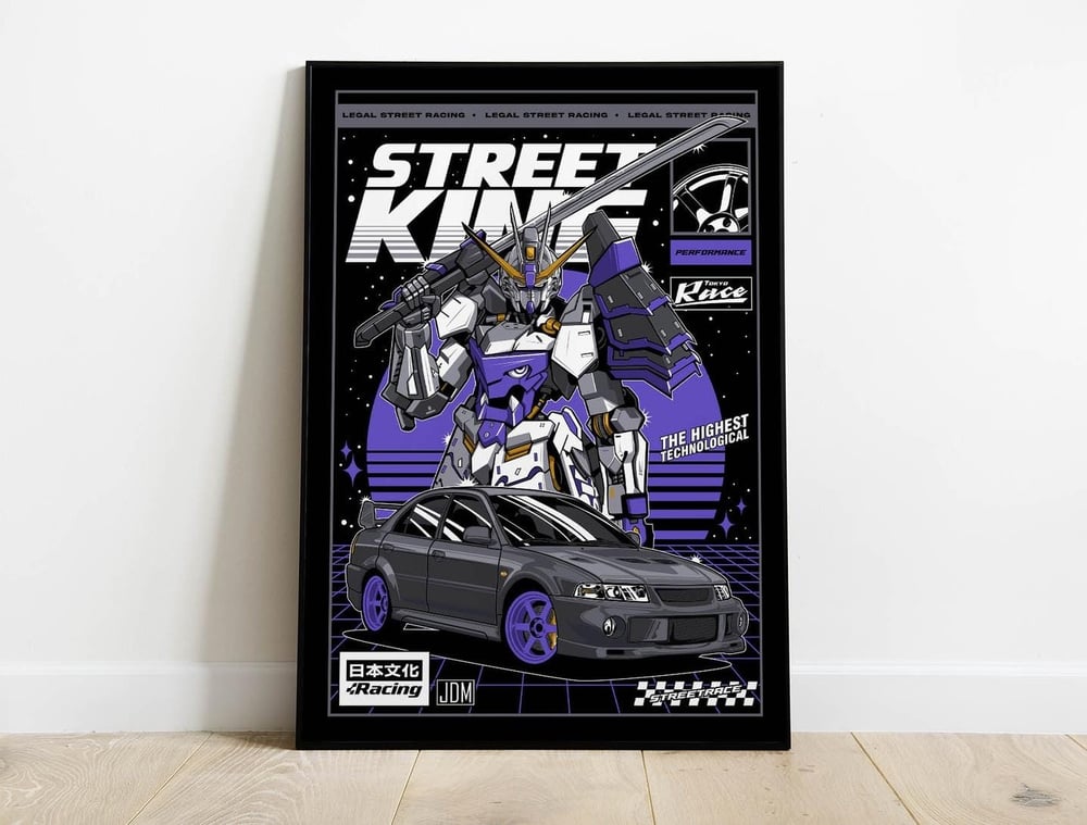 Gundam JDM Street Racing - Mitsubishi Sport Car Poster
