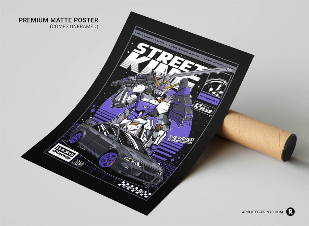 Gundam JDM Street Racing - Mitsubishi Sport Car Poster