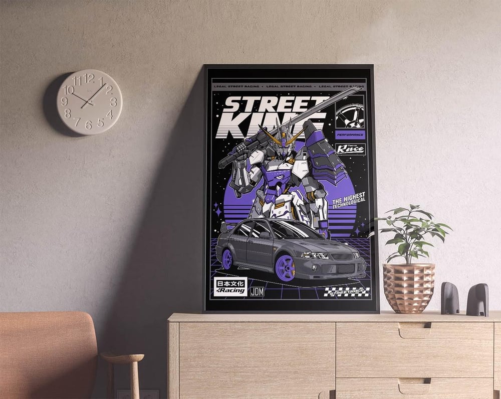 Gundam JDM Street Racing - Mitsubishi Sport Car Poster