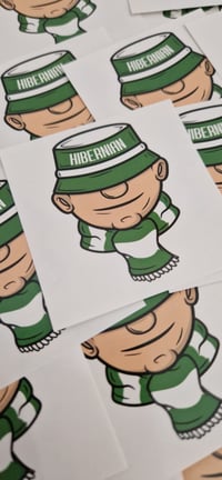Image 2 of Pack of 25 7x7cm Hibs, Hibernian Bucket Hat Fan Football/Ultras Stickers.