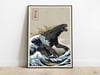 Great Godzilla off Kanagawa Modern Art Poster