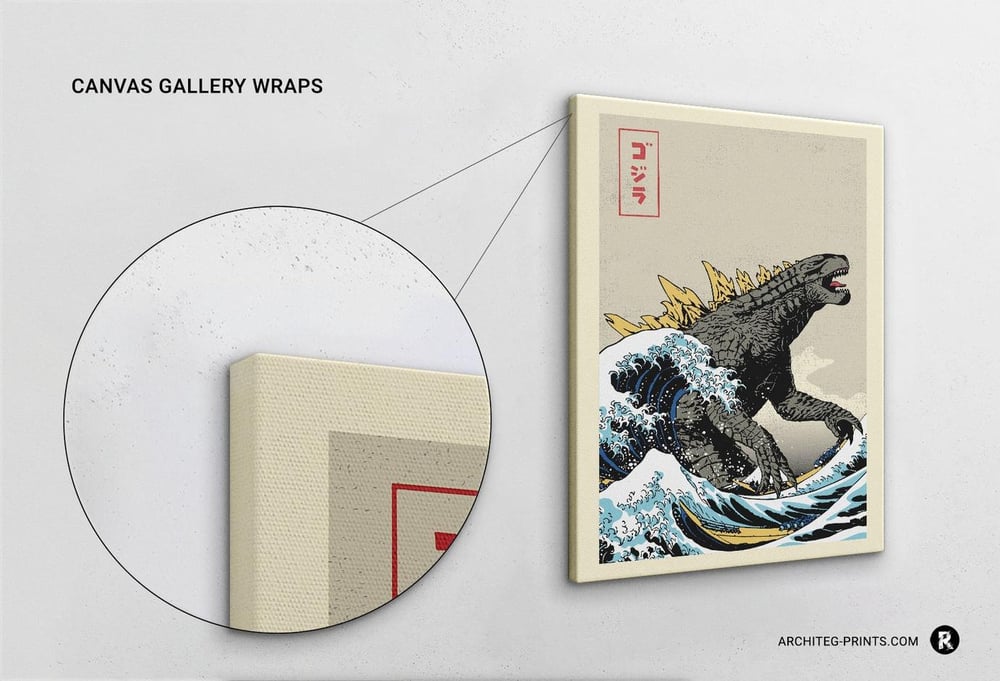 Great Godzilla off Kanagawa Modern Art Poster