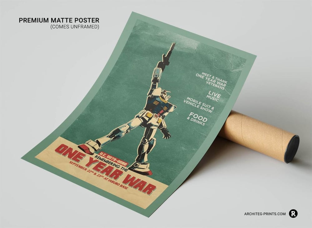 Gundam One Year War Propaganda - Anime Poster