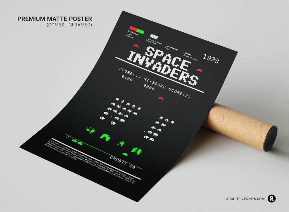 Space Invaders - Retro Game Poster