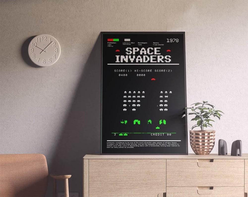Space Invaders - Retro Game Poster