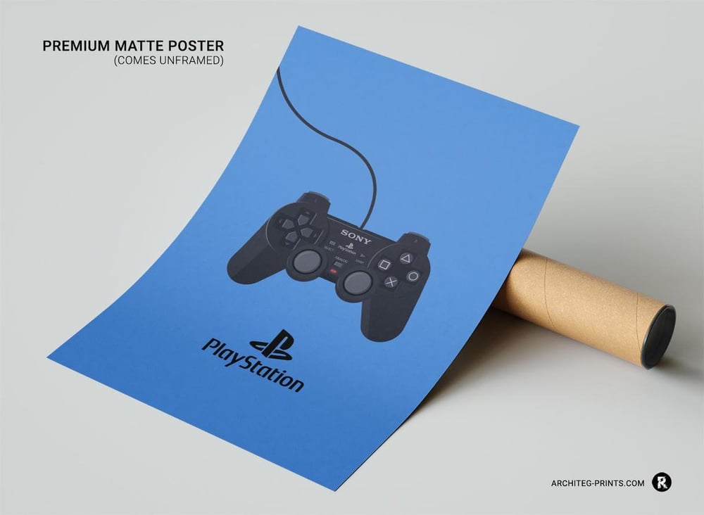 PS Playstation Retro Controller - Retro Game Poster
