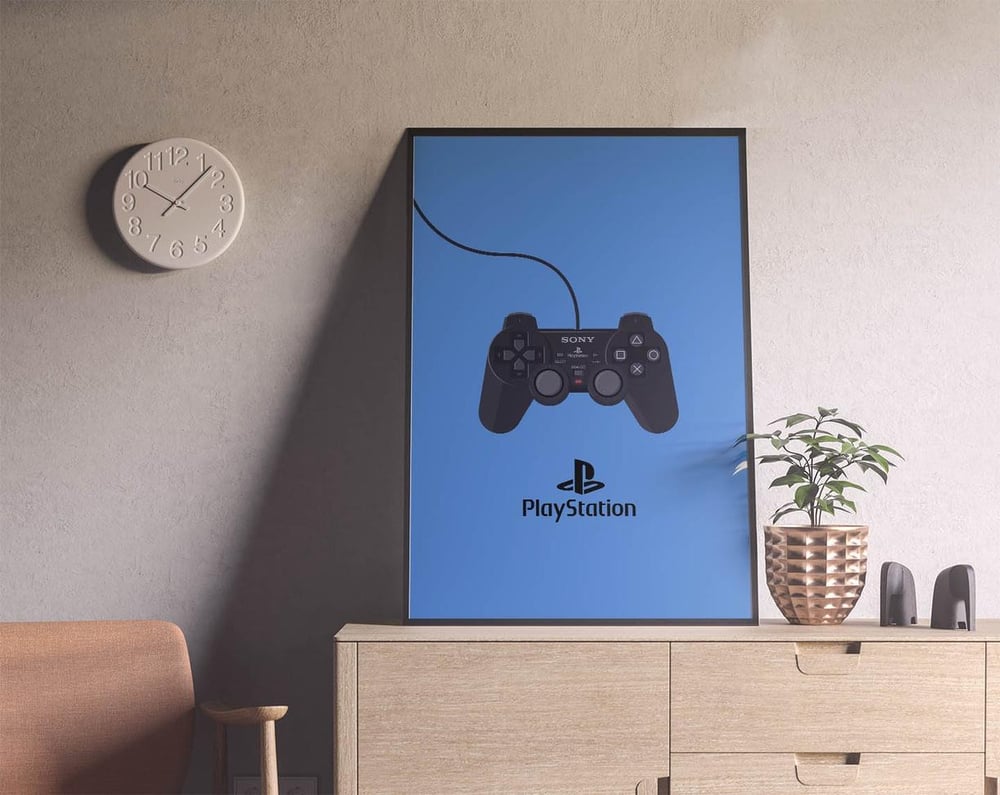 PS Playstation Retro Controller - Retro Game Poster