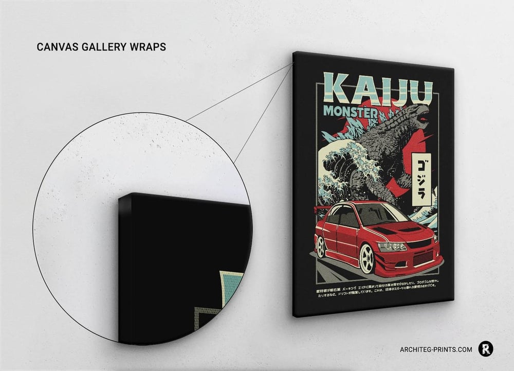 Kaiju Godzilla JDM Racing - Mitsubishi Sport Car Poster