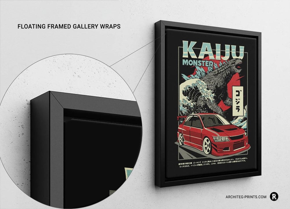 Kaiju Godzilla JDM Racing - Mitsubishi Sport Car Poster