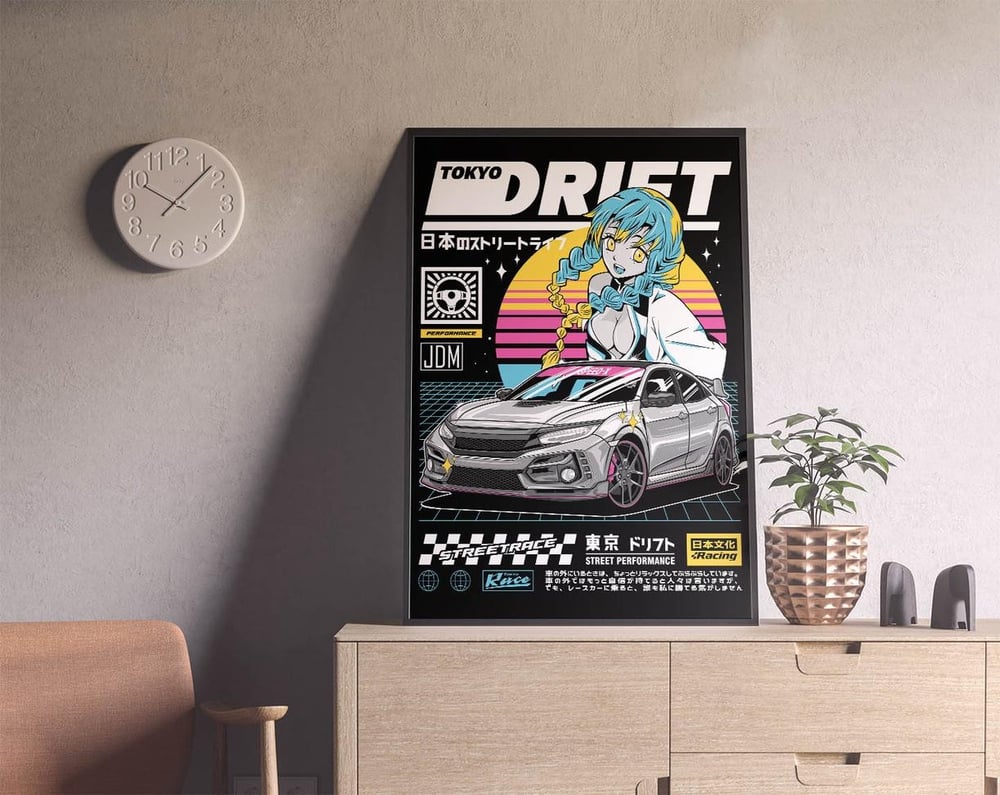Demon Slayer JDM Street Racing - Tokyo Drift Sport Car Poster