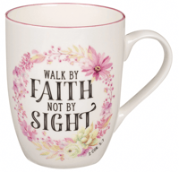 Image 1 of PINK “WALK BY FAITH” MUG