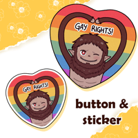 [PREORDER] GAY RIGHTS! Beast Titan Button & Sticker