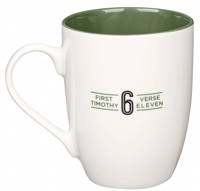 Image 2 of GREEN/WHITE “MAN OF GOD” TIM 6:11 MUG 