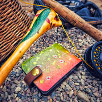 Image 1 of Leather Fly Wallet/Brook Trout Pattern