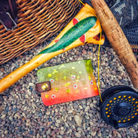 Image 3 of Leather Fly Wallet/Brook Trout Pattern
