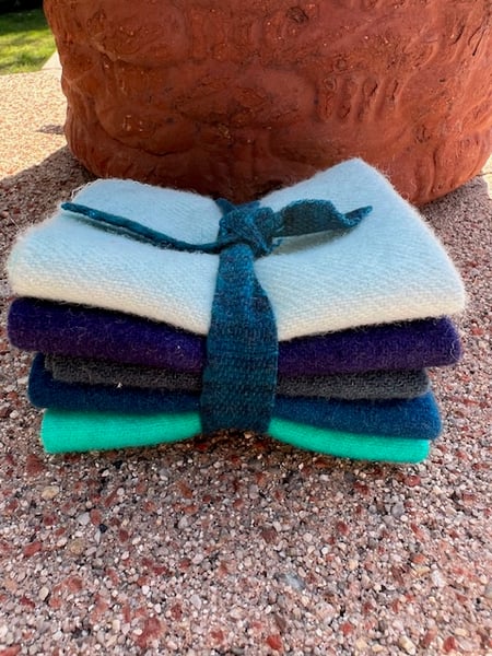 Image of Mixed Blues Mini Bundle Hand Dyed Wool