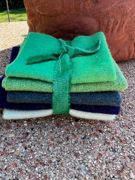 Image of Mixed Blues 2 Mini Bundle Hand Dyed Wool