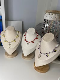 Image 7 of Fruit and bow clam style choker necklace collection, cherry necklace, bow necklace choker