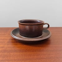 Image 1 of Arabia Finland Ruska Tea Cup with Saucer