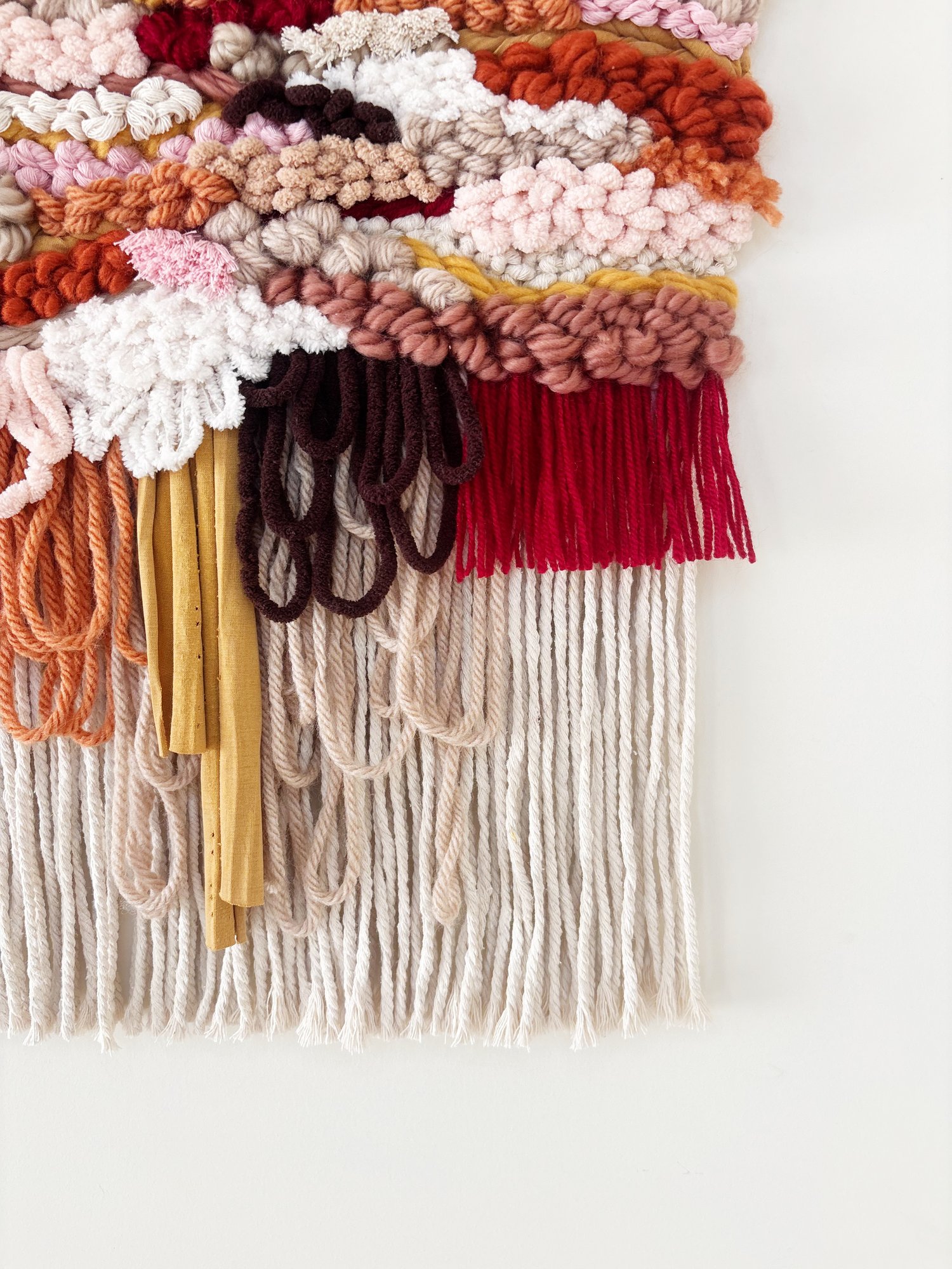 Image of Woven Wall Hanging - Abstract, Boho, Textured (large).