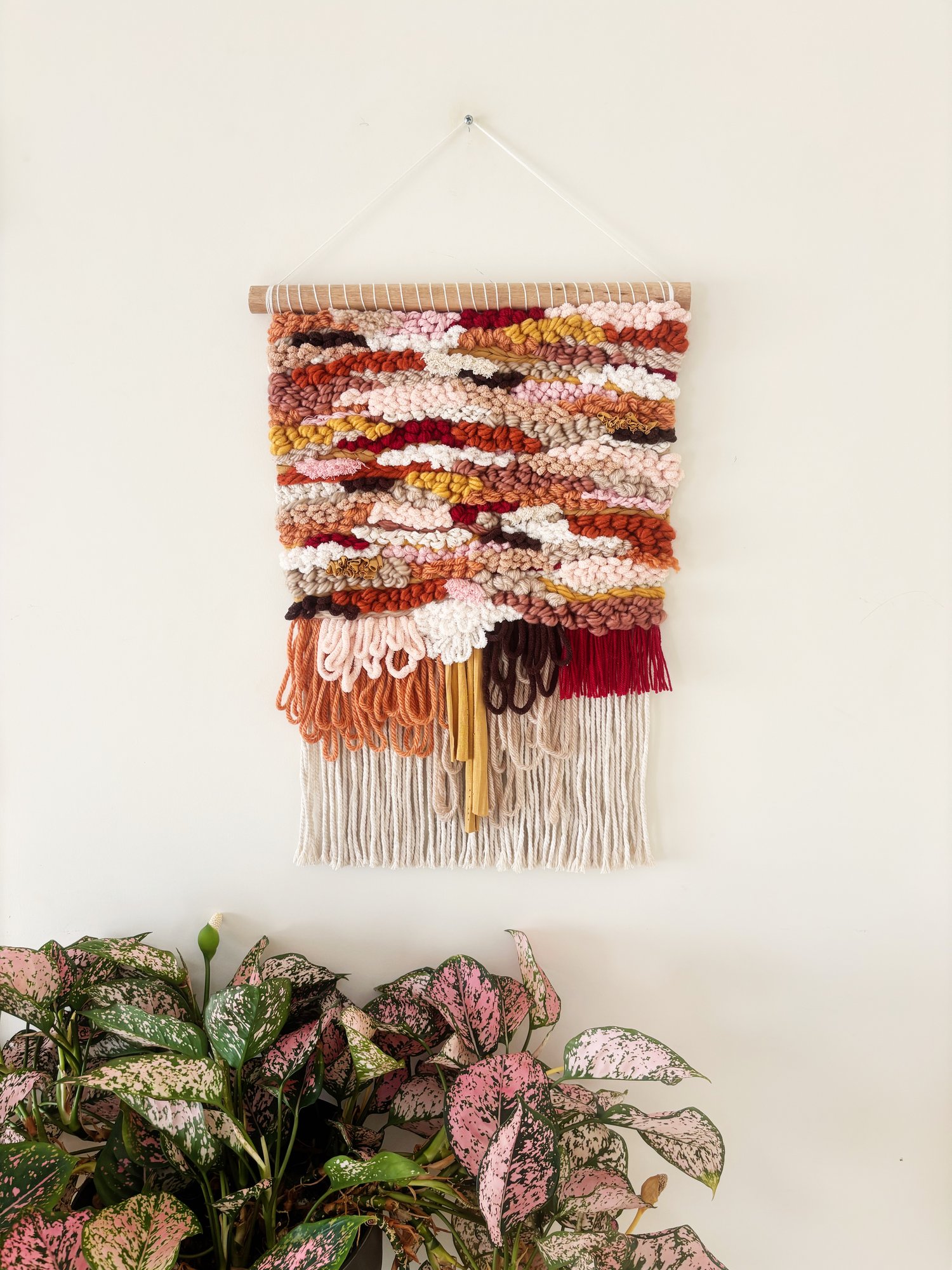 Image of Woven Wall Hanging - Abstract, Boho, Textured (large).