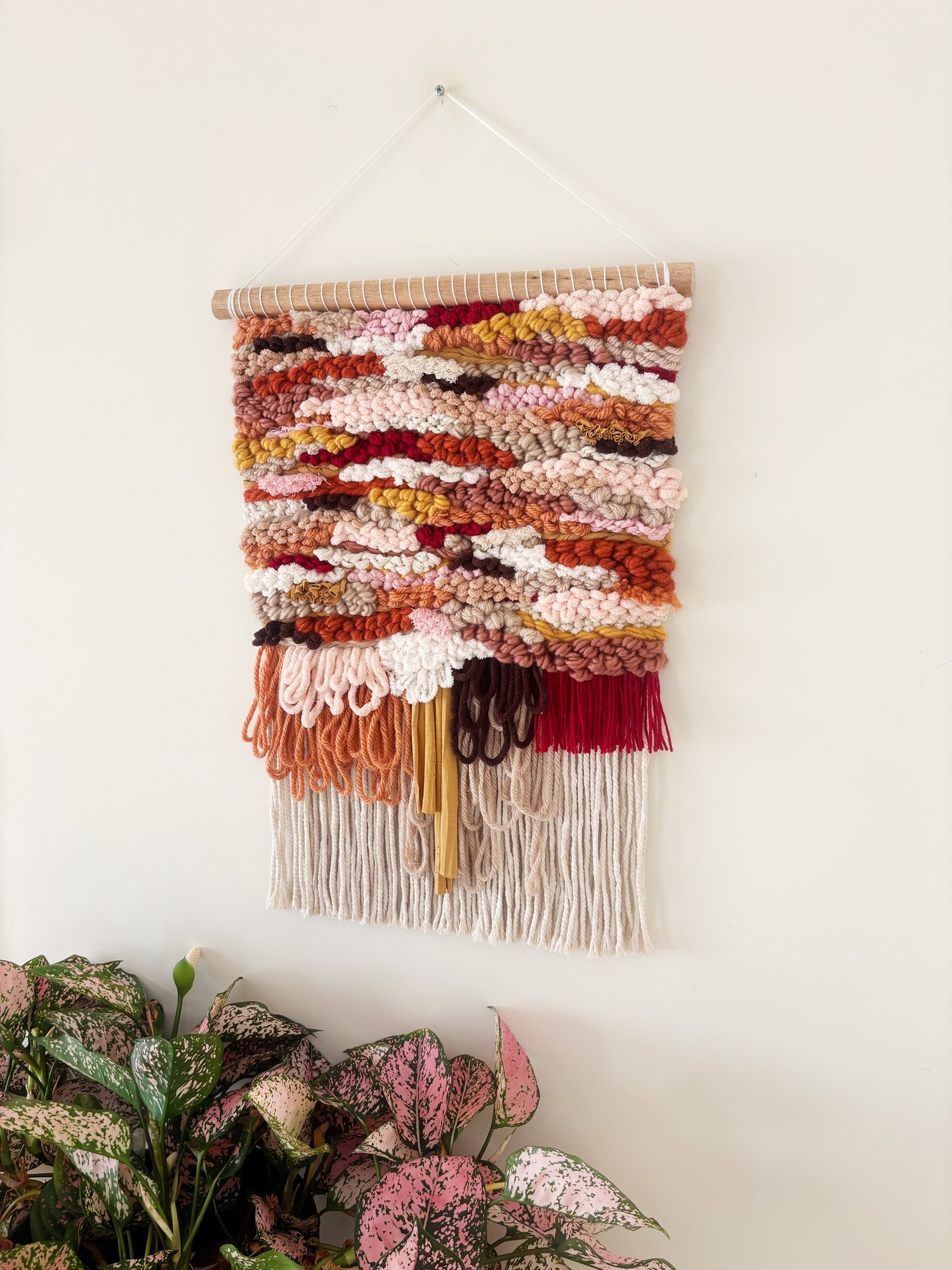 Image of Woven Wall Hanging - Abstract, Boho, Textured (large).