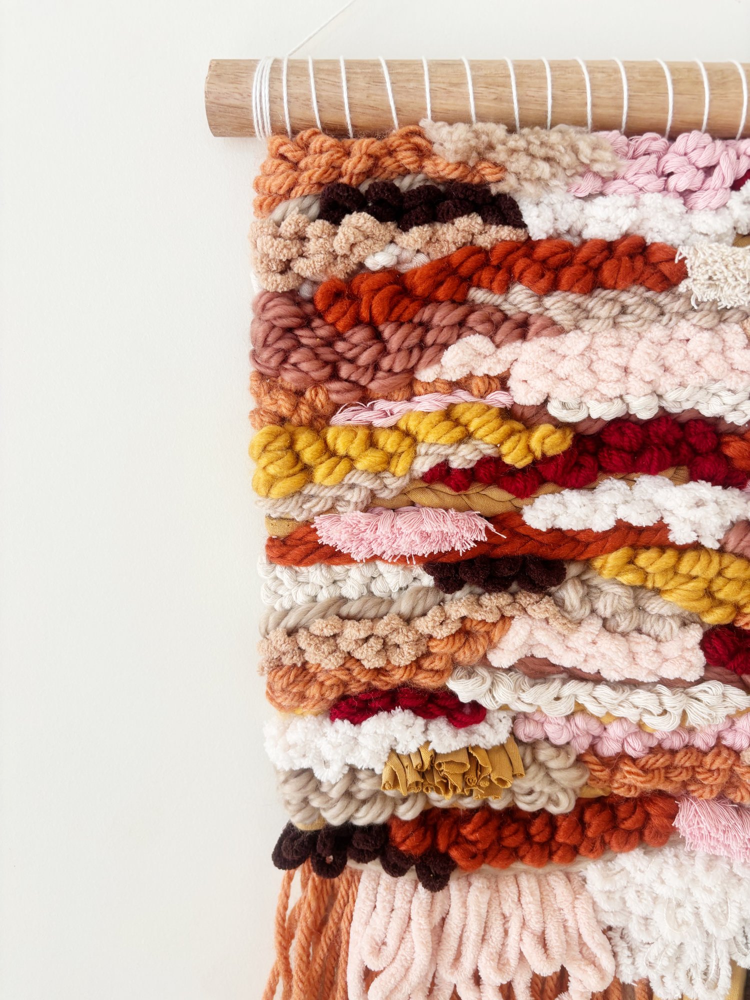 Image of Woven Wall Hanging - Abstract, Boho, Textured (large).