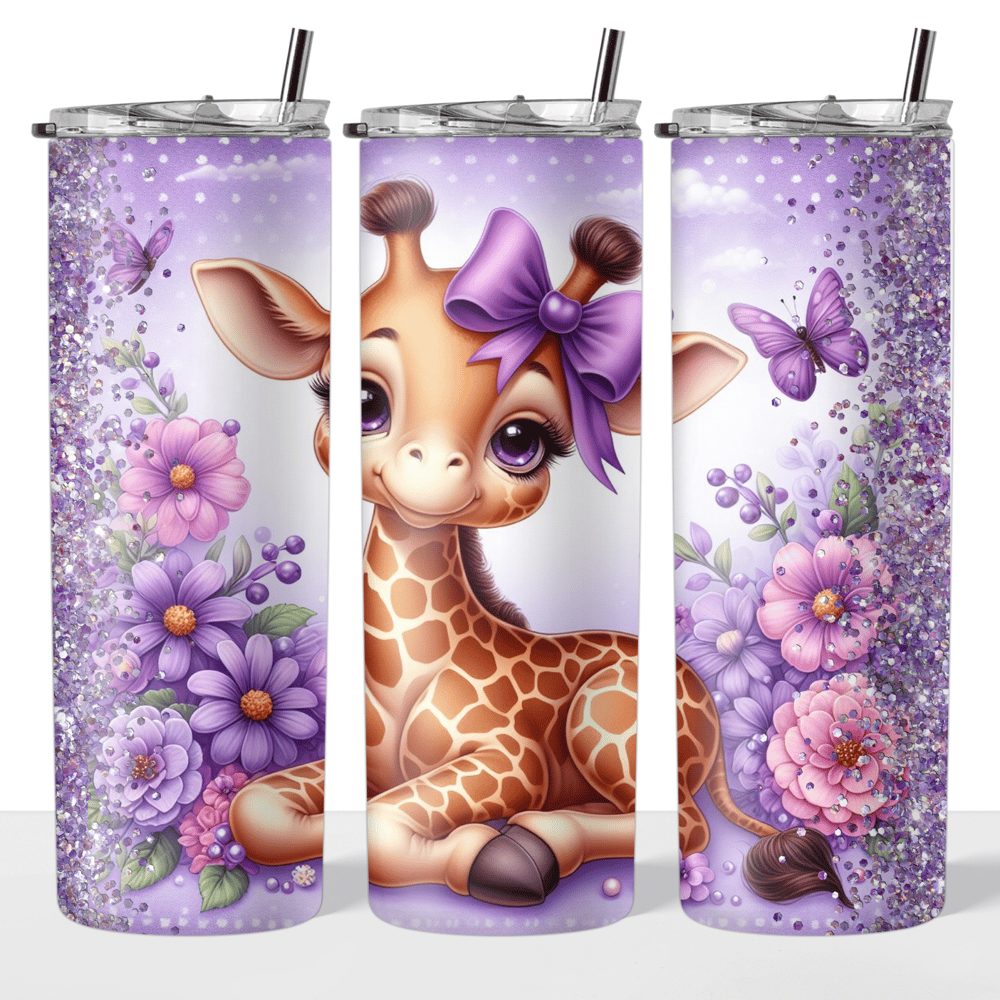 Image of Purple Giraffe 20oz Tumbler🦒💜