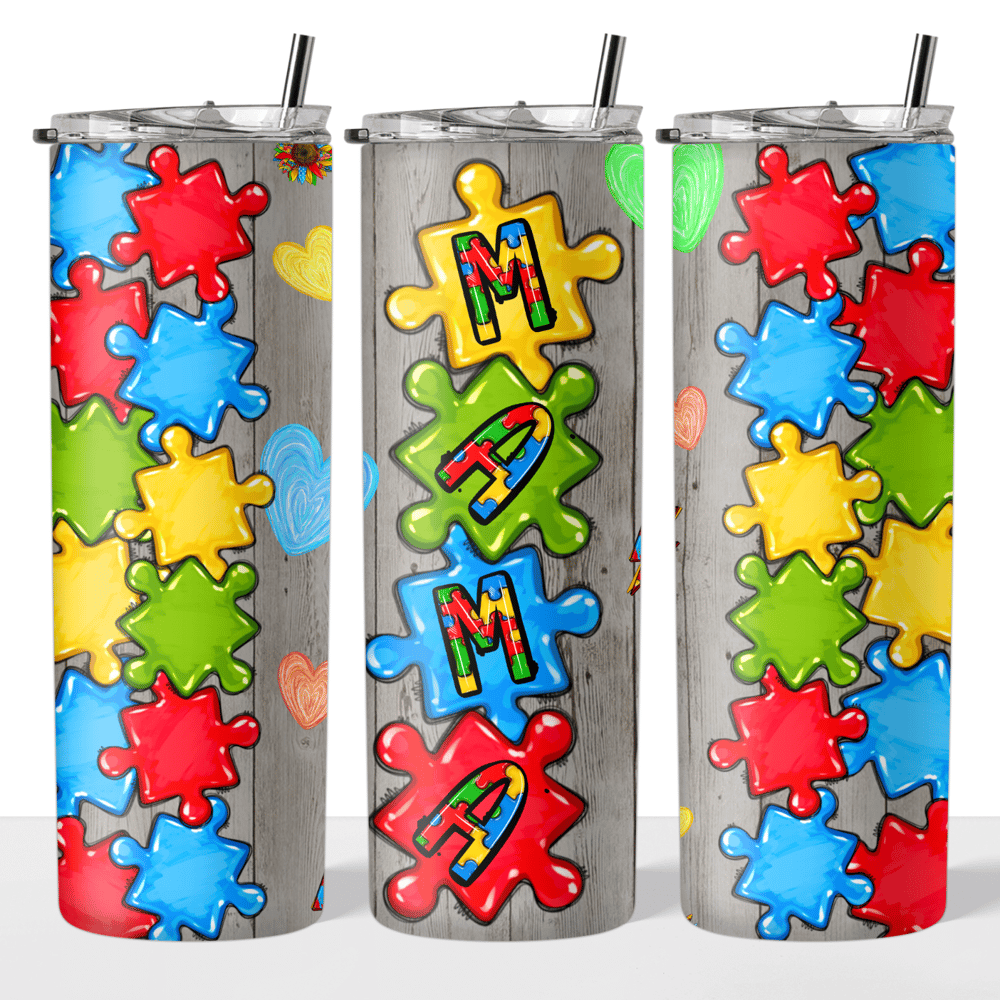 Image of Autism Mama 20oz Tumbler🧩💕