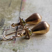 Image 2 of Golden Pagoda Teardrop Earrings