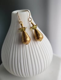 Image 3 of Golden Pagoda Teardrop Earrings
