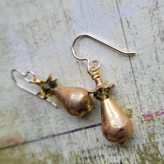 Golden Pagoda Teardrop Earrings