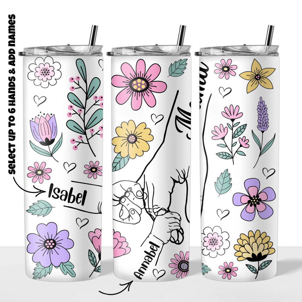 Image of Mama Hands 20oz Tumbler🫶💐