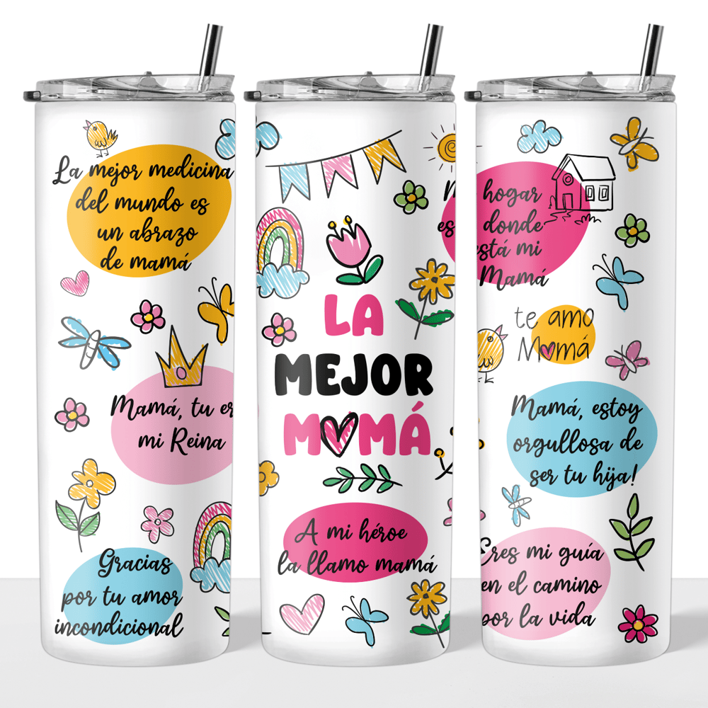 Image of *Spanish* La Mejor Mamá 20oz Tumbler💐✨