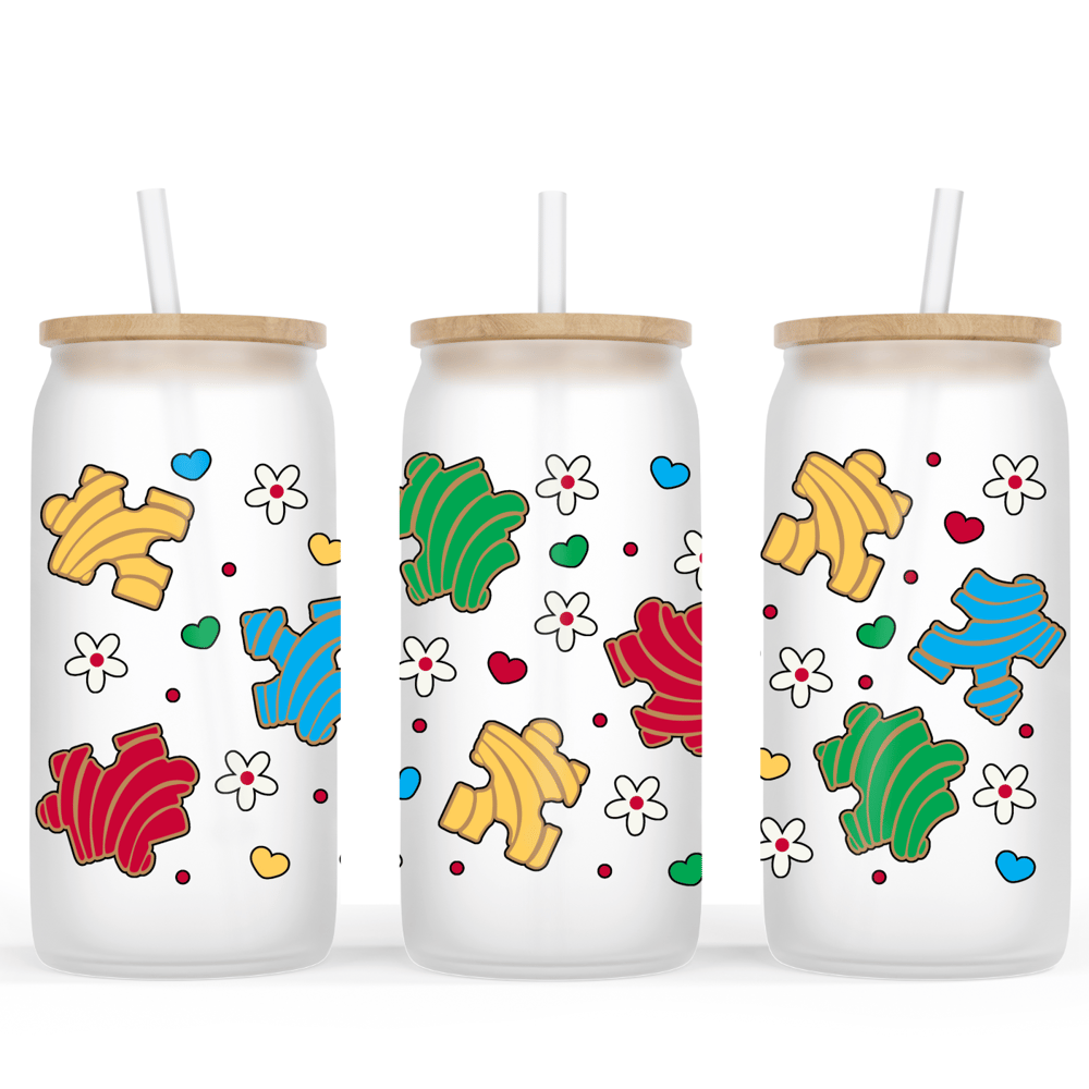 Image of Autism Conchita Glass Cup🧩❤️(16oz or 20oz Size)