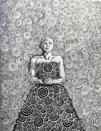 "Spiral Diaries III" Original Ink Drawing
