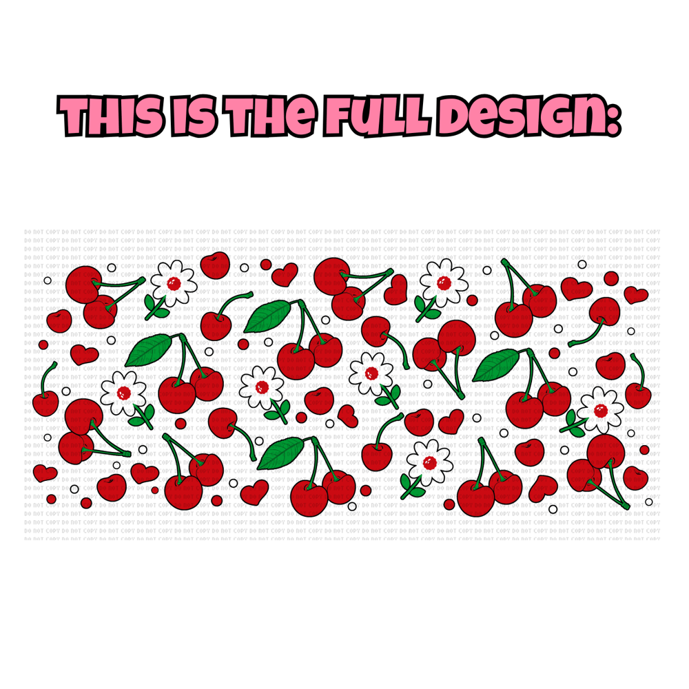 Image of Cherry & Flowers 17oz Glass Mug🍒