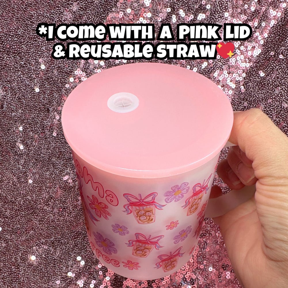 Image of Half Mama Half Coffee 17oz Glass Mug💕✨