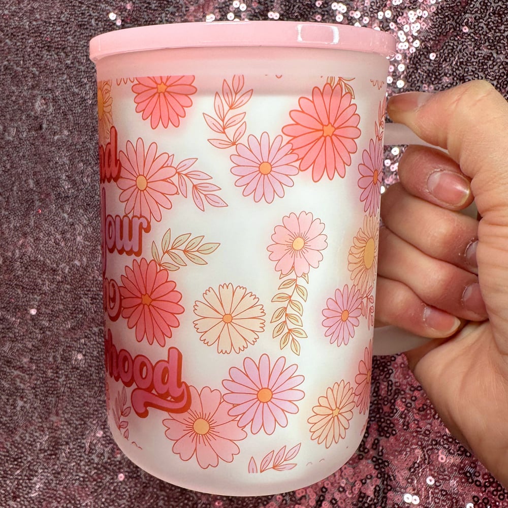 Image of Mind Your Own Motherhood 17oz Glass Mug🎀✨