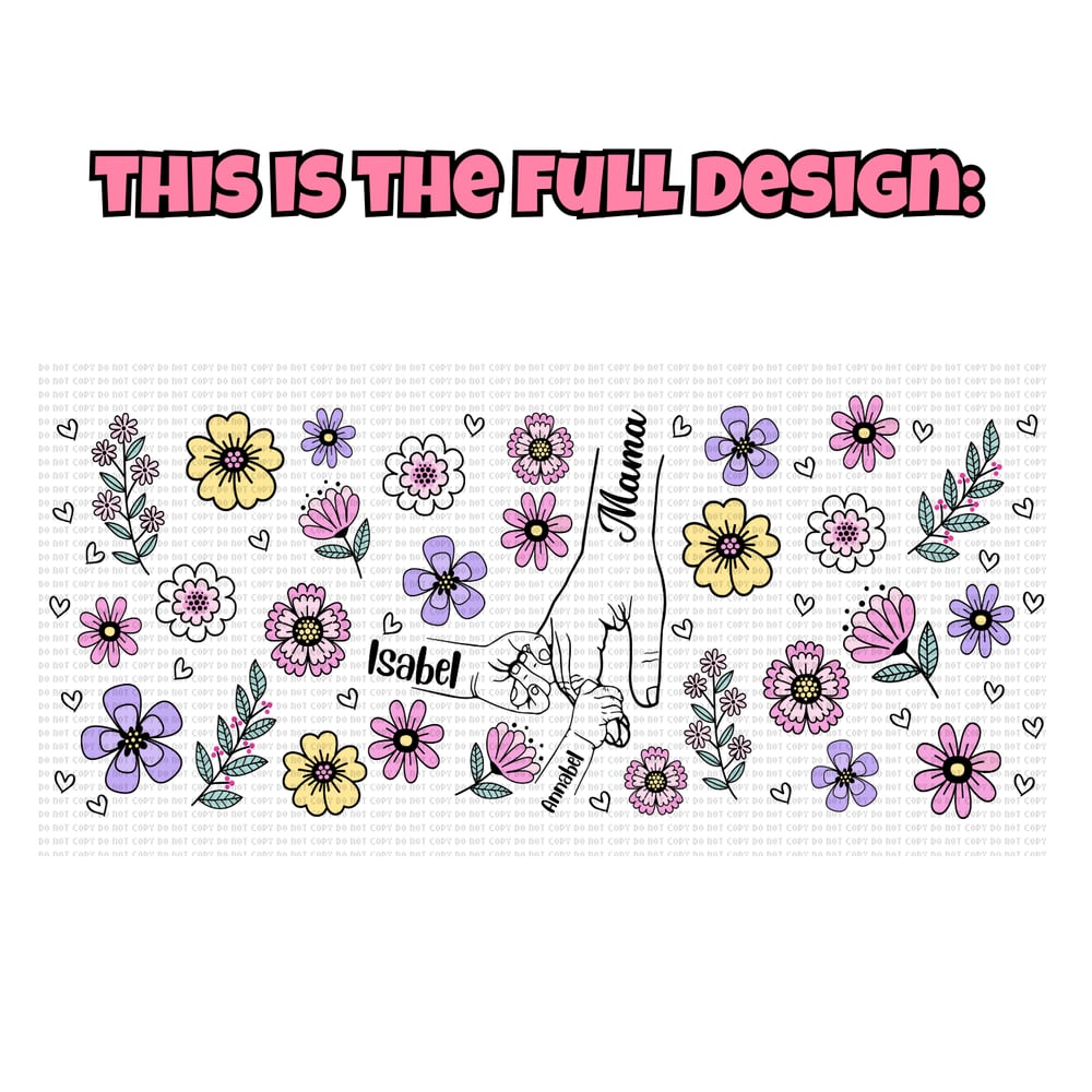 Image of Mama Hands 17oz Glass Mug🫶