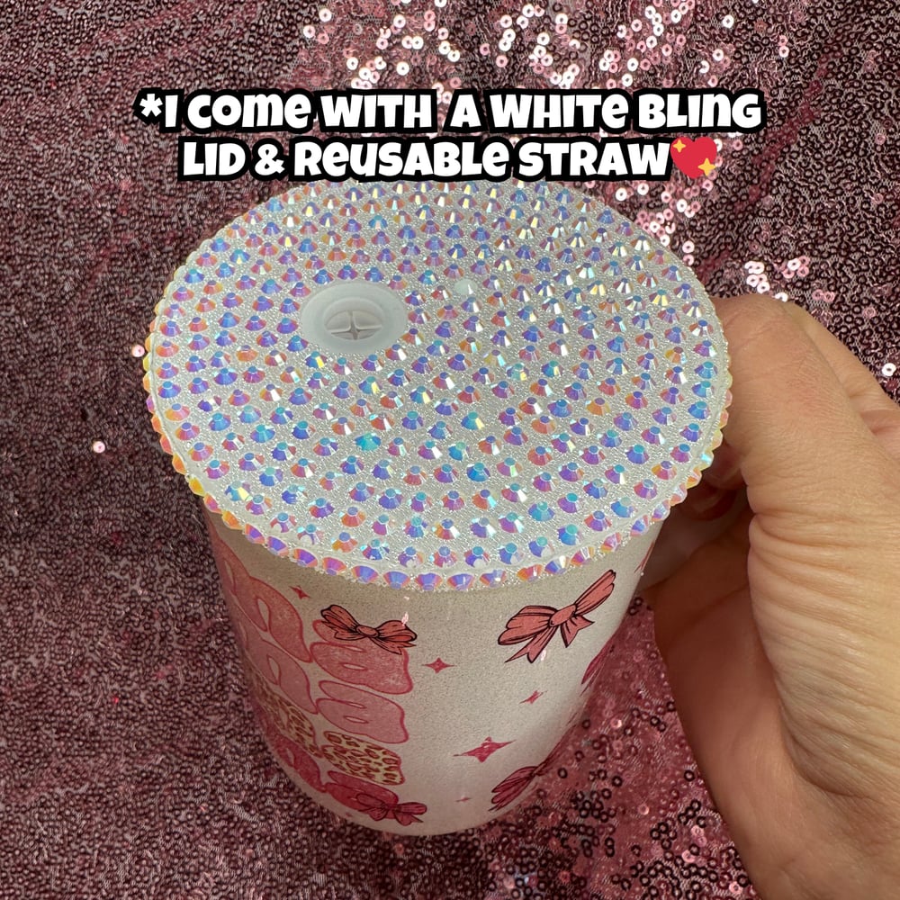 Image of ✨SHIMMER✨ Mama Coquette 17oz Glass Mug🎀✨