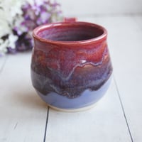 Image 3 of Beautifully Glazed Purple and Pink Pottery Mug, 12 Ounce Handcrafted Coffee Cup, Made in USA