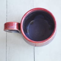Image 9 of Beautifully Glazed Purple and Pink Pottery Mug, 12 Ounce Handcrafted Coffee Cup, Made in USA