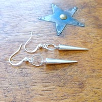 Image 3 of Silver Spike & Ring Punk Style Earrings