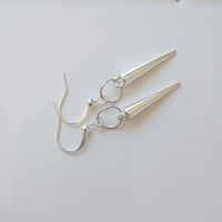 Image 4 of Silver Spike & Ring Punk Style Earrings
